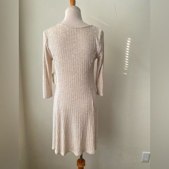 Altar'd State NWT ribbed knit dress stretch A-line heather tan women’s size S - Picture 5 of 12